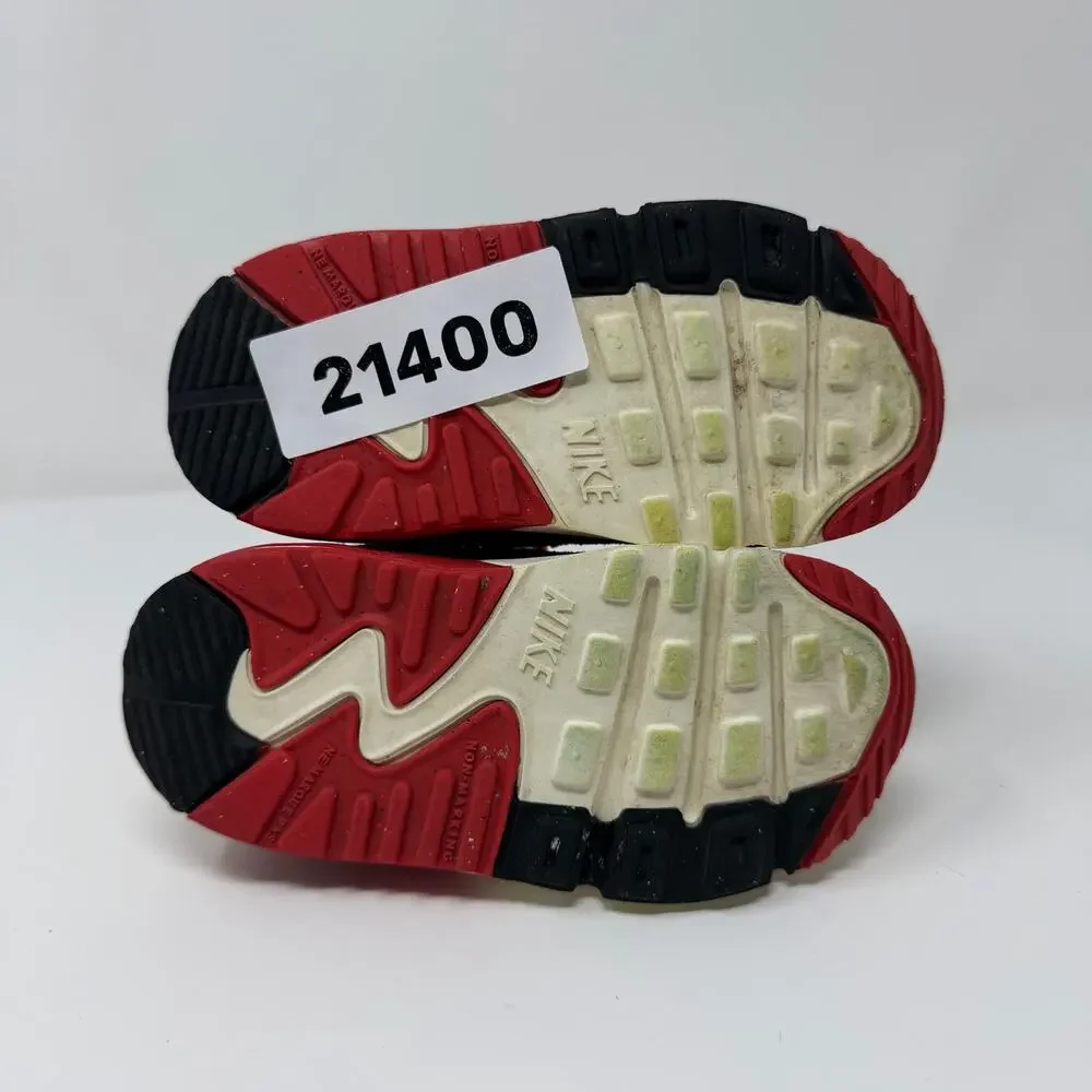 Nike Air Max 90 TD Size 7C Red Beige Toddler Sneakers